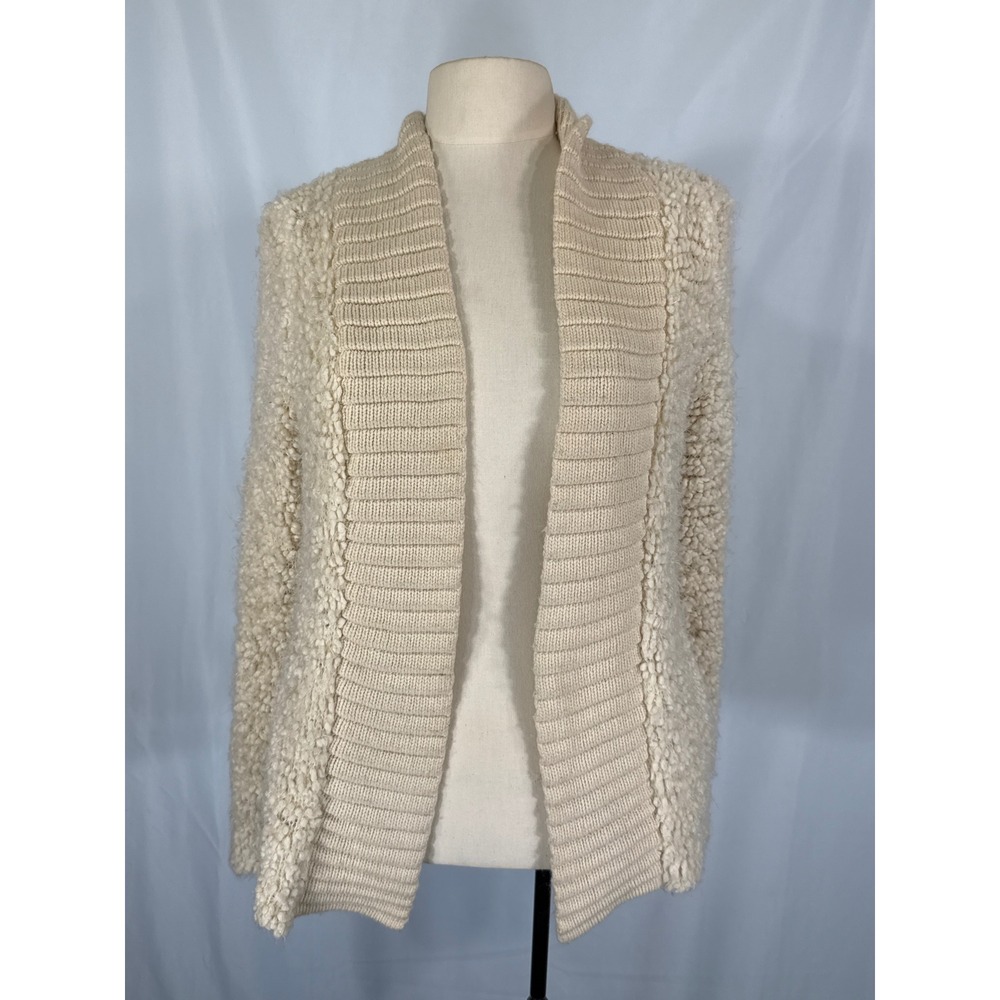 Sleeping on Snow Anthropologie Cream Boucle Popcorn Knit Cardigan Sweater XS